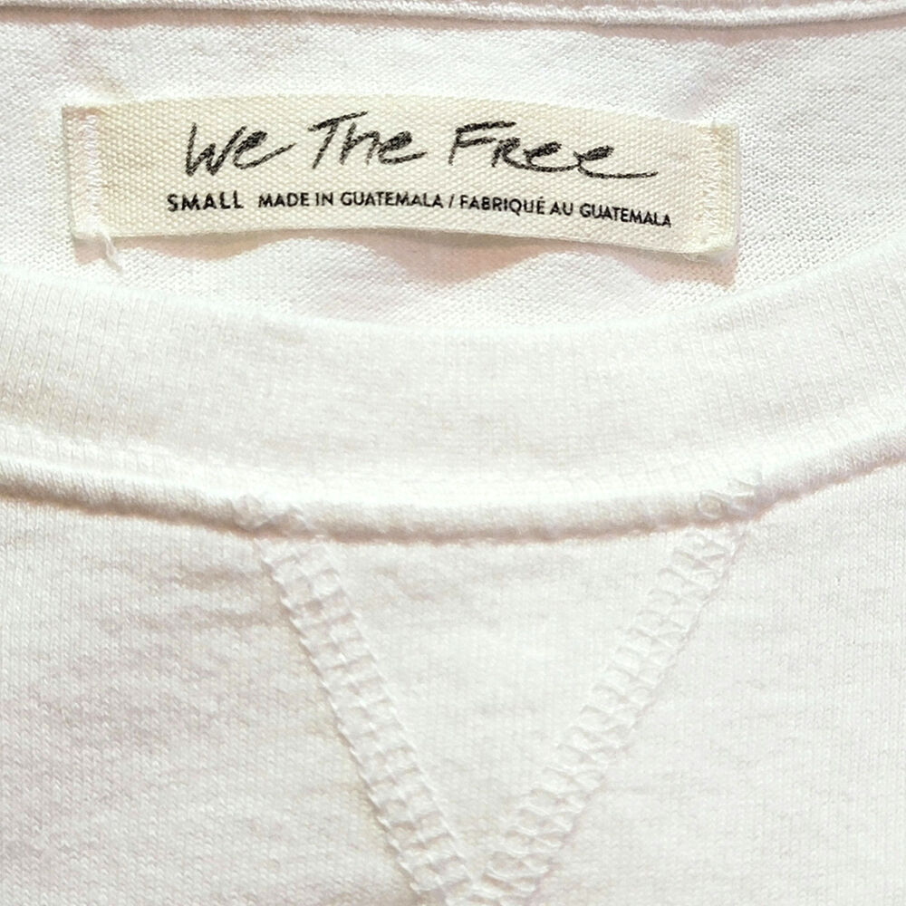 Free People We The Free Cotton Relaxed Fit Long Sleeve Top White S Oversized - Picture 10 of 13